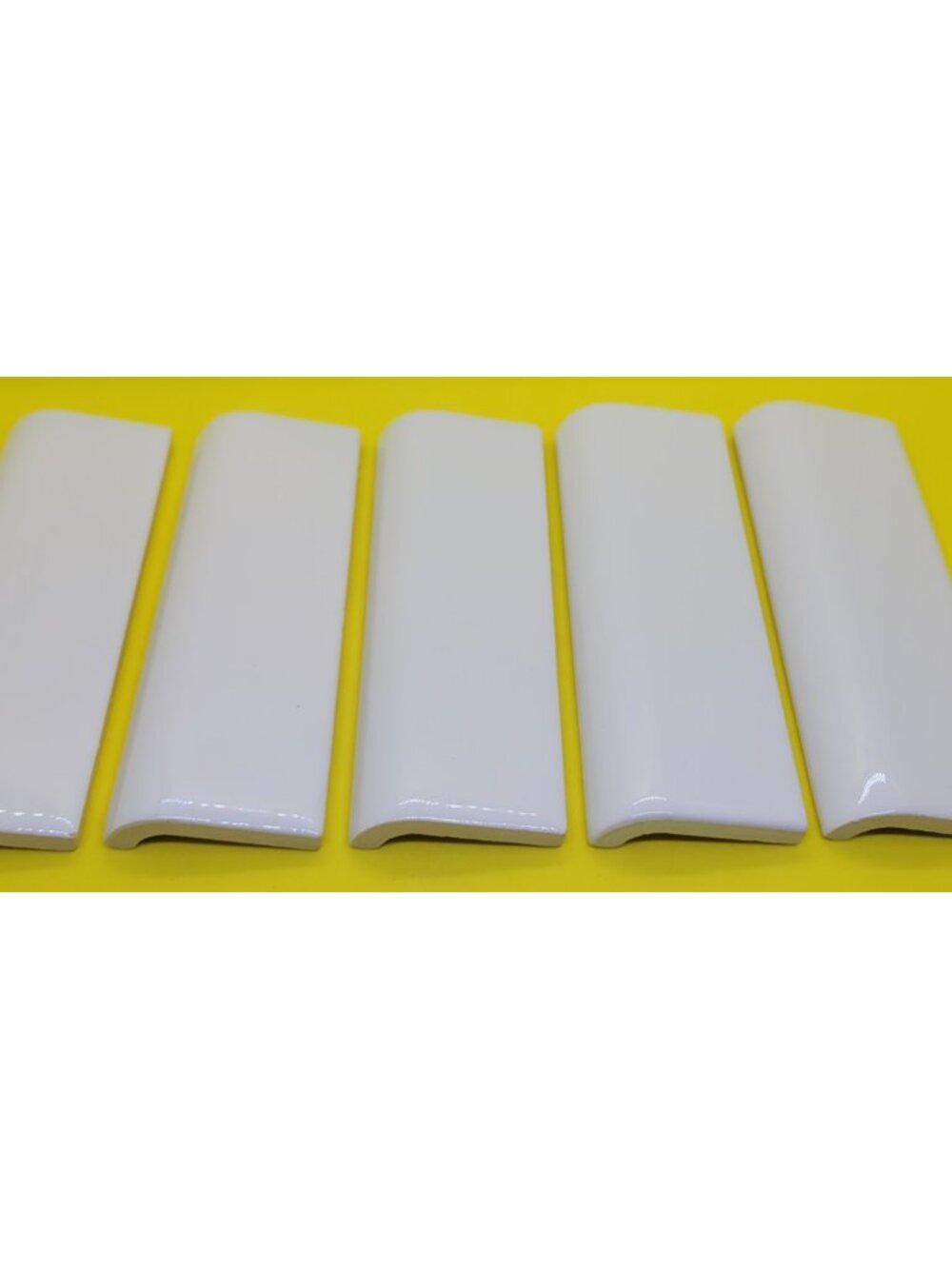 Restore Bright White 2 in. x 6 in. Glazed Ceramic Mudd Bullnose Tile - 5 Total